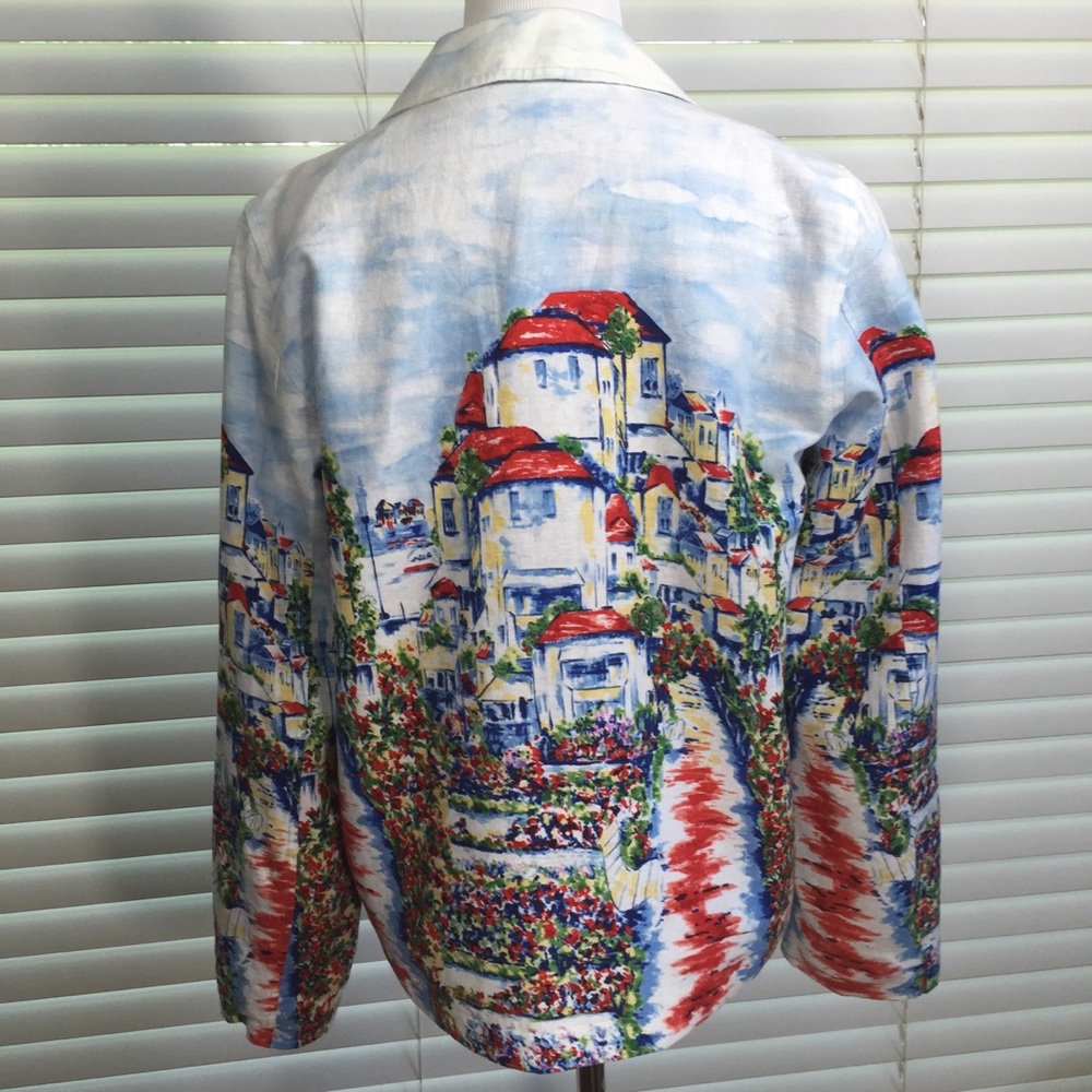 Beautiful Colorful Lined Linen Blend Jacket